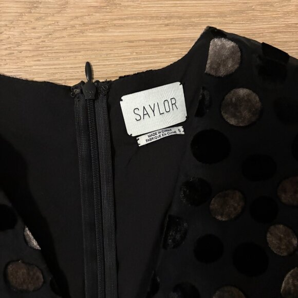 Black Saylor Polka Dot Mini Dress Size Small - Picture 3 of 5